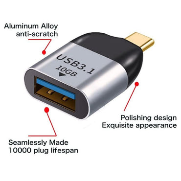 USB 3.0 Type A Female to USB 3.1 Type C Male Host OTG Data 10Gbps Adapter for Laptop & Phone - mosaccessories