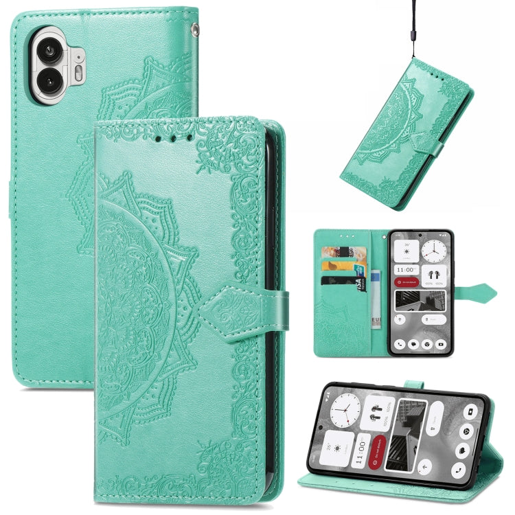 Mandala Flower Embossed PU Leather Phone Case - For Nothing Phone (2) - mosaccessories