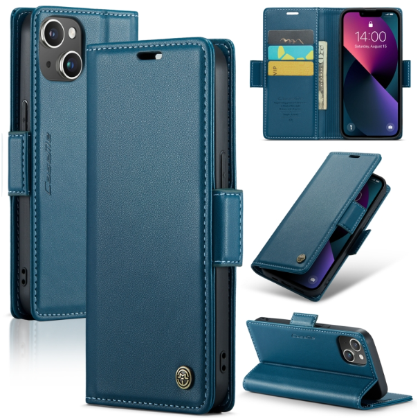 CaseMe Butterfly Buckle Litchi Texture RFID Anti-theft Wallet Case - For iPhone 14 Plus - mosaccessories