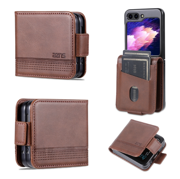 AZNS Magnetic Calf Texture PU Leather Flip Case - For Samsung Galaxy Z Flip5 - mosaccessories