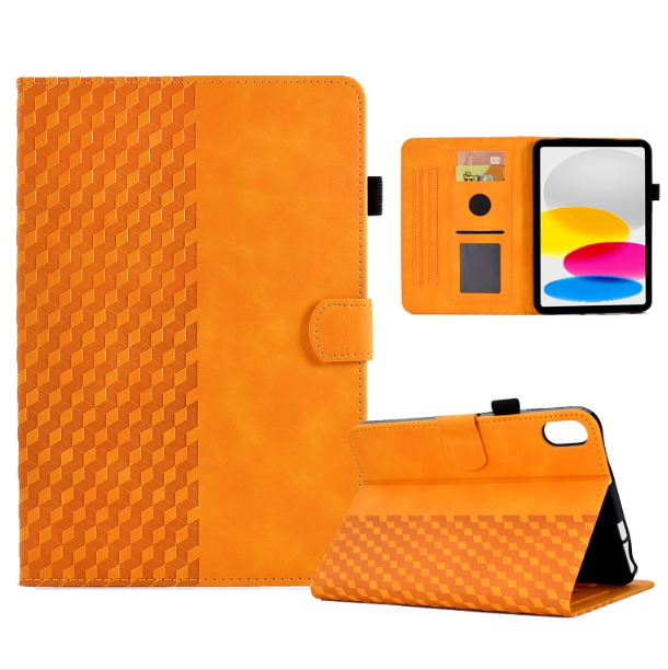 Rhombus Embossed PU Leather Smart Tablet Case - For iPad 10th Gen 10.9" (2022) - mosaccessories