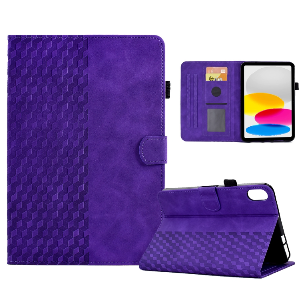 Rhombus Embossed PU Leather Smart Tablet Case - For iPad 10th Gen 10.9" (2022) - mosaccessories