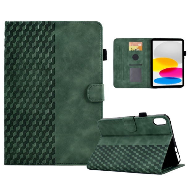 Rhombus Embossed PU Leather Smart Tablet Case - For iPad 10th Gen 10.9" (2022) - mosaccessories