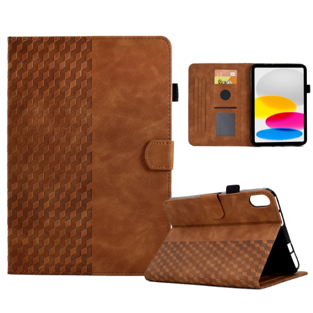 Rhombus Embossed PU Leather Smart Tablet Case - For iPad 10th Gen 10.9" (2022) - mosaccessories