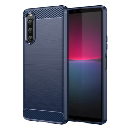 Brushed Texture Carbon Fiber TPU Phone Case - For Sony Xperia 10 V - mosaccessories