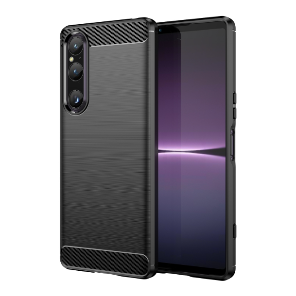 Brushed Texture Carbon Fiber TPU Phone Case - For Sony Xperia 1 V - mosaccessories