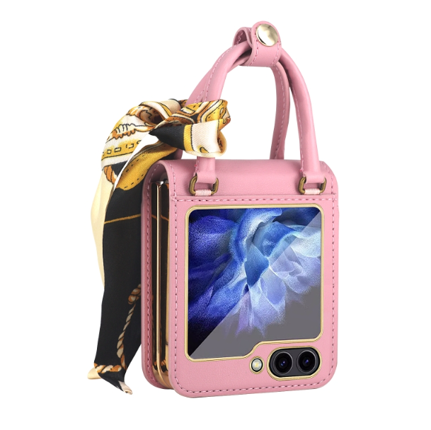 Handbag Design Leather + PC Phone Case - For Samsung Galaxy Z Flip5 - mosaccessories