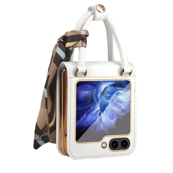 Handbag Design Leather + PC Phone Case - For Samsung Galaxy Z Flip5 - mosaccessories