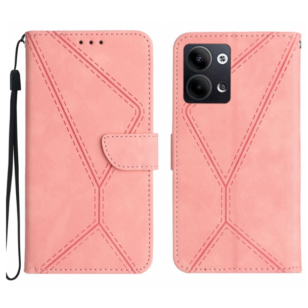 Stitching Embossed PU Leather Phone Case - For Oppo Reno9 / Reno9 Pro - mosaccessories