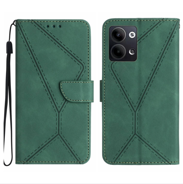 Stitching Embossed PU Leather Phone Case - For Oppo Reno9 / Reno9 Pro - mosaccessories