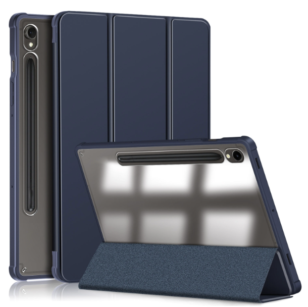 Acrylic 3-folding Smart Leather Tablet Case - For Samsung Galaxy Tab S9 - mosaccessories