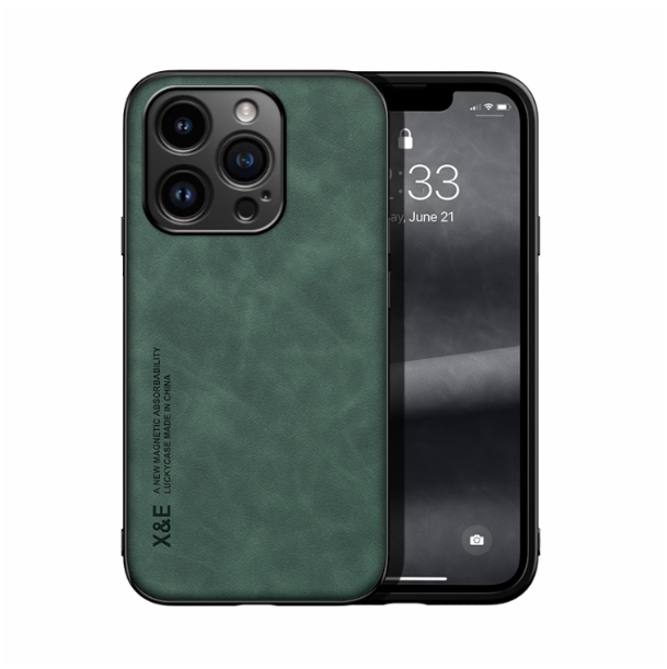 Skin Feel Magnetic Leather Back Phone Case - iPhone 15 Pro - mosaccessories
