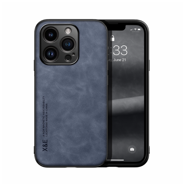 Skin Feel Magnetic Leather Back Phone Case - iPhone 15 Pro - mosaccessories