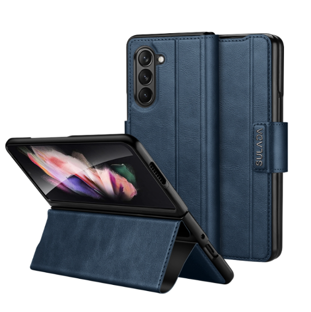 Sulada All-inclusive Magnetic Snap Flip Leather Phone Case - For Samsung Galaxy Z Fold5 - mosaccessories