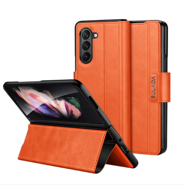 Sulada All-inclusive Magnetic Snap Flip Leather Phone Case - For Samsung Galaxy Z Fold5 - mosaccessories