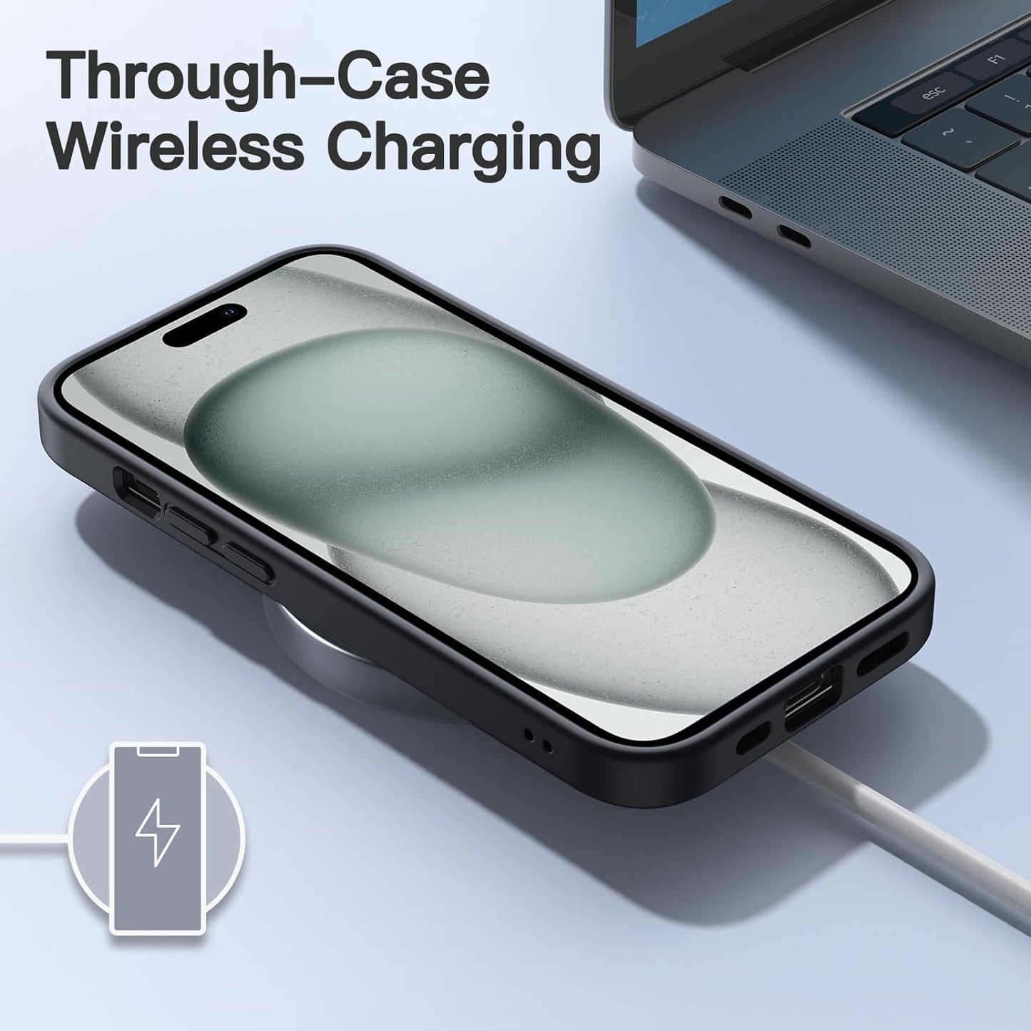 JETech Matte Shockproof Frosted Case - For iPhone 15 - mosaccessories