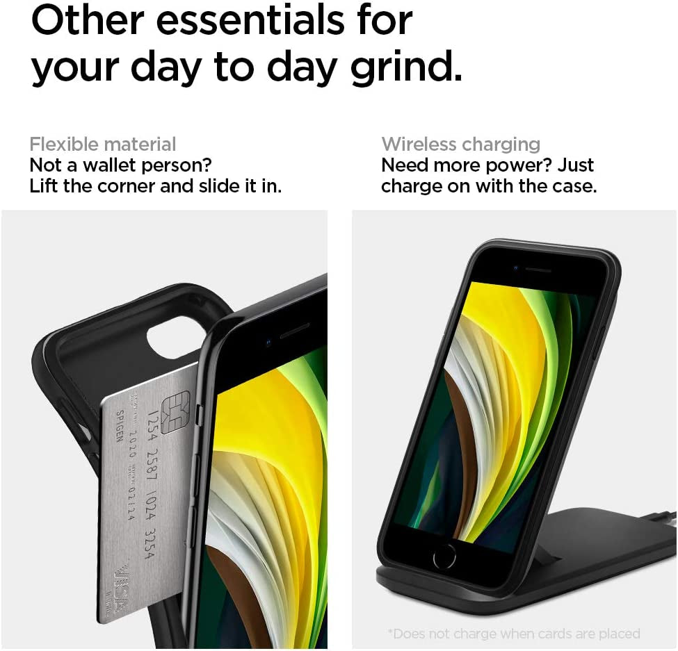 Spigen Rugged Armor Matte Black Case - For iPhone SE (2022 / 2020) - mosaccessories