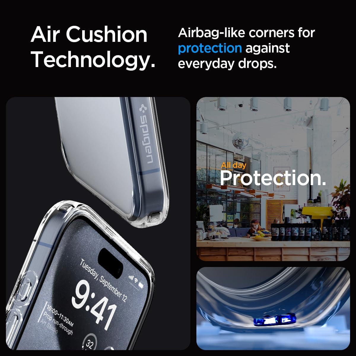 Spigen Ultra Hybrid Hard Clear Back Case - For iPhone 15 Pro - mosaccessories