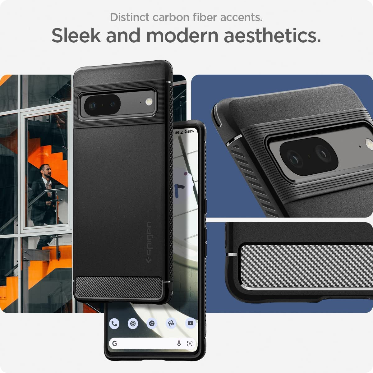 Spigen Rugged Armor Matte Black Case - For Google Pixel 7 - mosaccessories