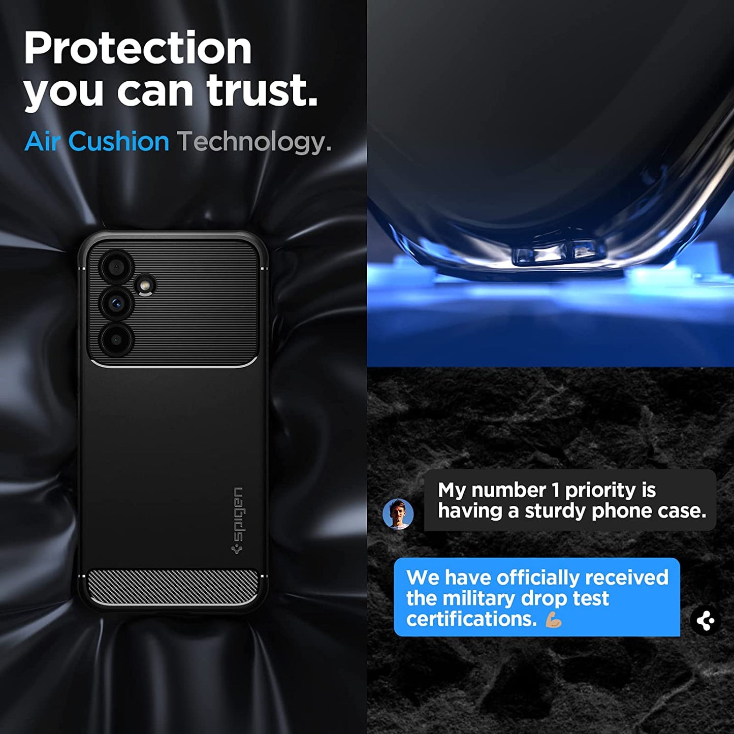 Spigen Rugged Armor Matte Black Case - For Samsung Galaxy A54