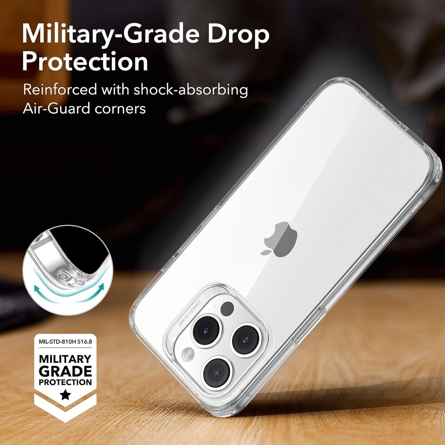 ESR Zero Series Shockproof TPU Clear Case - For iPhone 15 Pro Max - mosaccessories