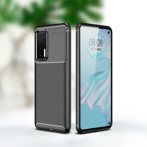 Carbon Fibre TPU Black Case - For Huawei P40 - mosaccessories