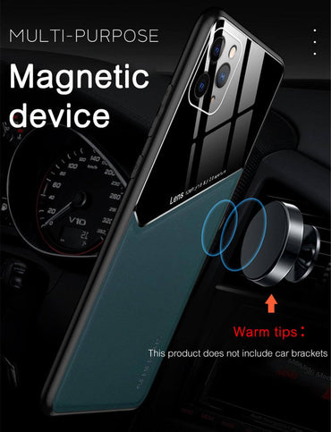 Acrylic + PU Leather Black Case - For iPhone 12 / 12 Pro Case - mosaccessories