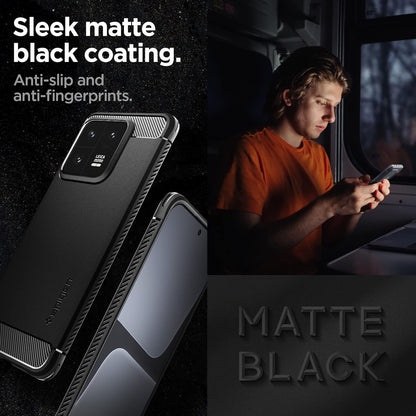 Spigen Rugged Armor Matte Black Case - For Xiaomi 13 Pro