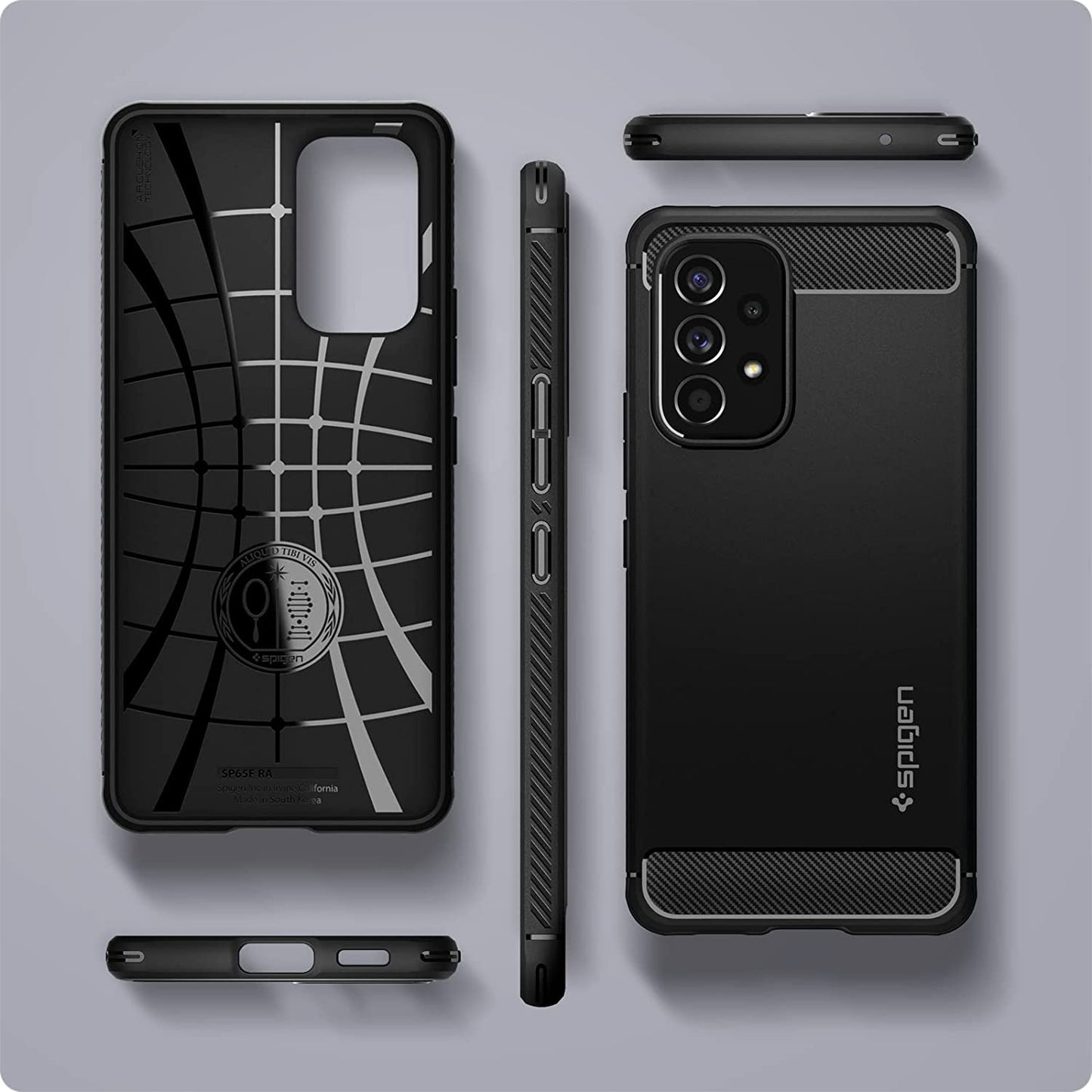 Spigen Rugged Armor Matte Black Case - For Samsung Galaxy A53 - mosaccessories