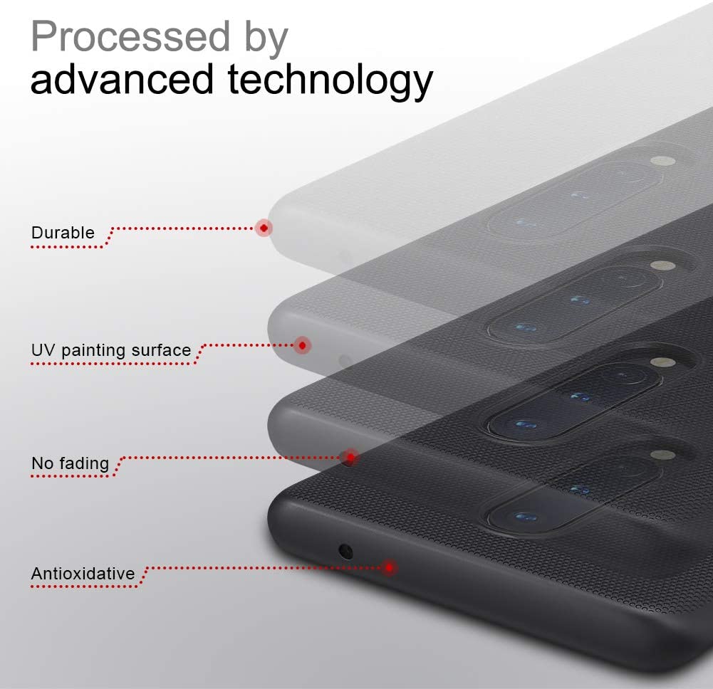Nillkin Frosted Shield Black Hard Case - For OnePlus 8 - mosaccessories
