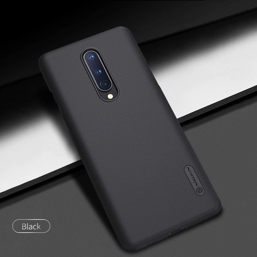 Nillkin Frosted Shield Black Hard Case - For OnePlus 8 - mosaccessories
