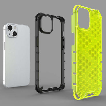 Shockproof Honeycomb Armour Black Case - For iPhone 13 - mosaccessories