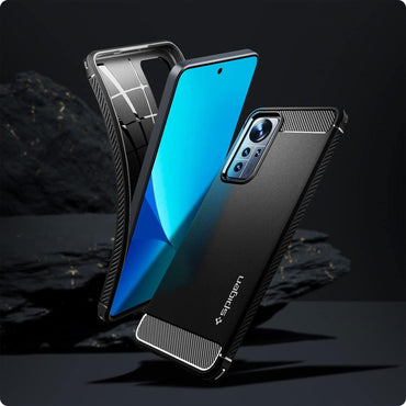 Spigen Rugged Armor Matte Black Case - For Xiaomi 12 Lite - mosaccessories