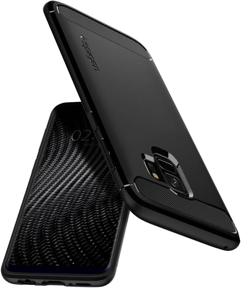 Spigen Rugged Armor Matte Black Case - For Samsung Galaxy S9 - mosaccessories