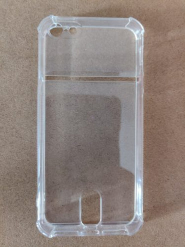 Soft TPU Clear Case With Card Slot - For iPhone 5 / 5s / SE - mosaccessories
