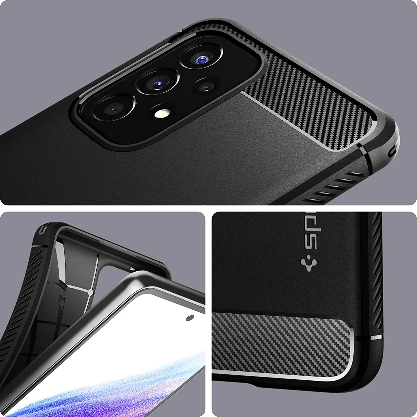 Spigen Rugged Armor Matte Black Case - For Samsung Galaxy A53 - mosaccessories