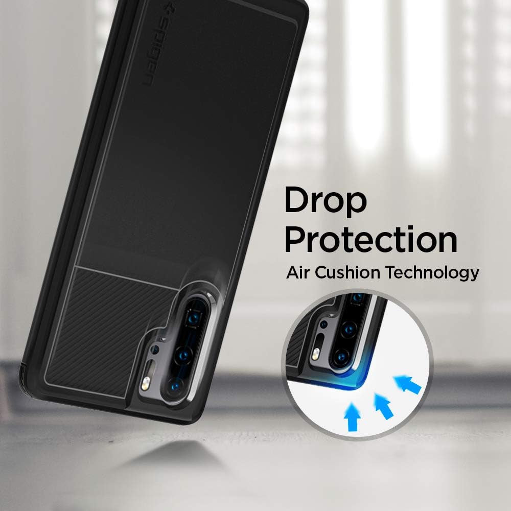 Spigen Rugged Armor Matte Black Case - For Huawei P30 Pro - mosaccessories