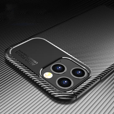Carbon Fibre TPU Black Case - For iPhone 12 Pro Max - mosaccessories