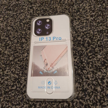 Soft TPU Clear Case With Card Slot - For iPhone 13 Pro - mosaccessories