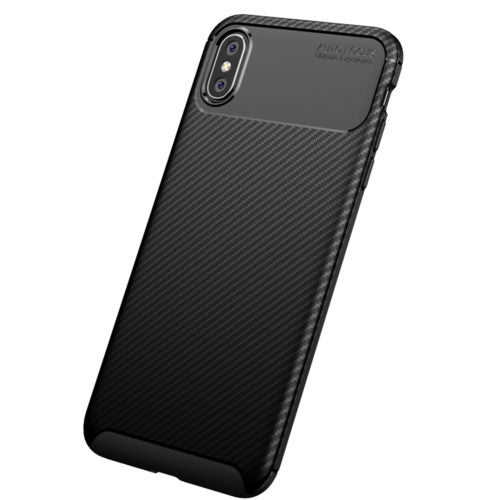 Carbon Fibre TPU Black Case - For iPhone Xs Max - mosaccessories