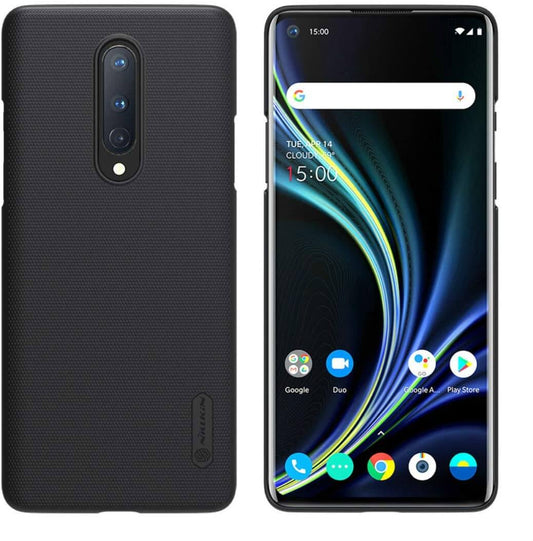 Nillkin Frosted Shield Black Hard Case - For OnePlus 8 - mosaccessories