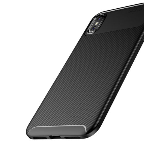 Carbon Fibre TPU Black Case - For iPhone Xs Max - mosaccessories