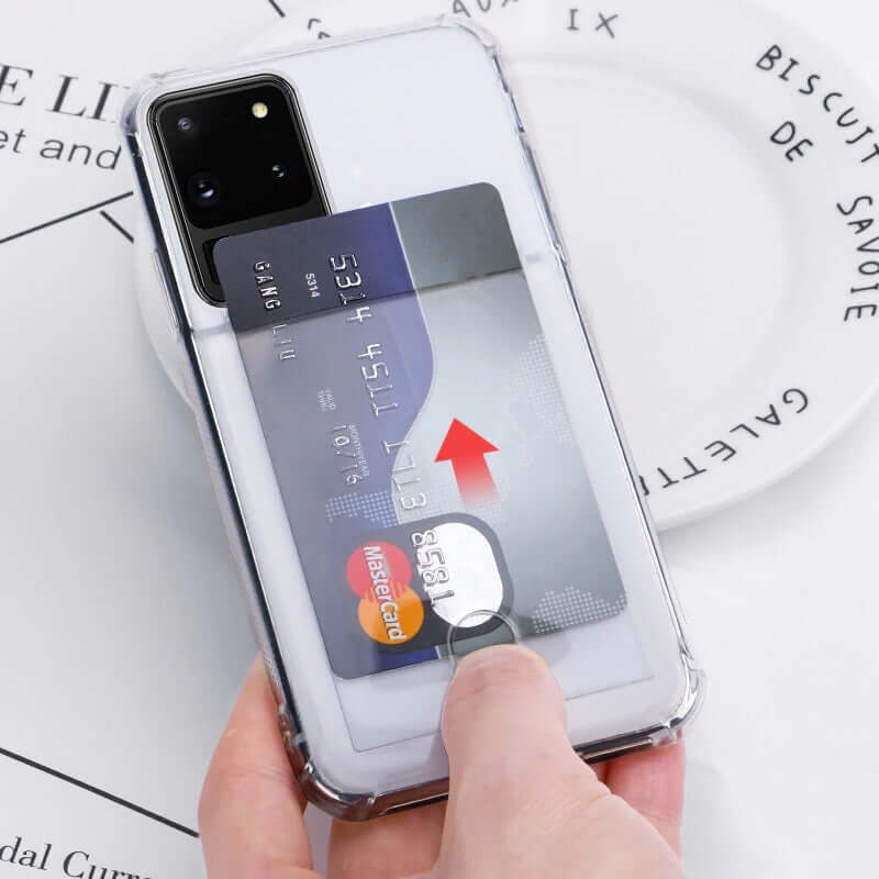 Soft TPU Clear Case With Card Slot - For Samsung S21 - mosaccessories
