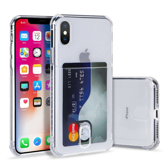 Soft TPU Clear Case With Card Slot - For iPhone XR - mosaccessories