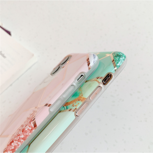 Marble Effect Soft TPU Pink Case - For iPhone X / Xs - mosaccessories