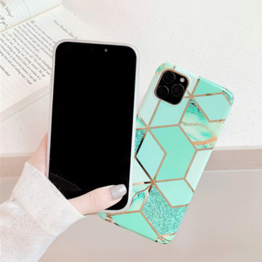 Marble Effect Soft TPU Green Case - For iPhone 11 - mosaccessories