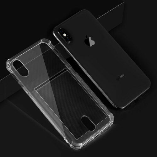 Soft TPU Clear Case With Card Slot - For iPhone X / Xs - mosaccessories