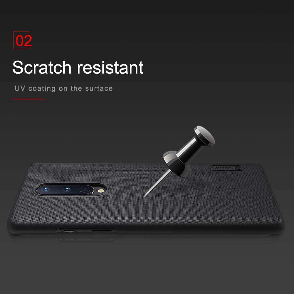 Nillkin Frosted Shield Black Hard Case - For OnePlus 8 - mosaccessories