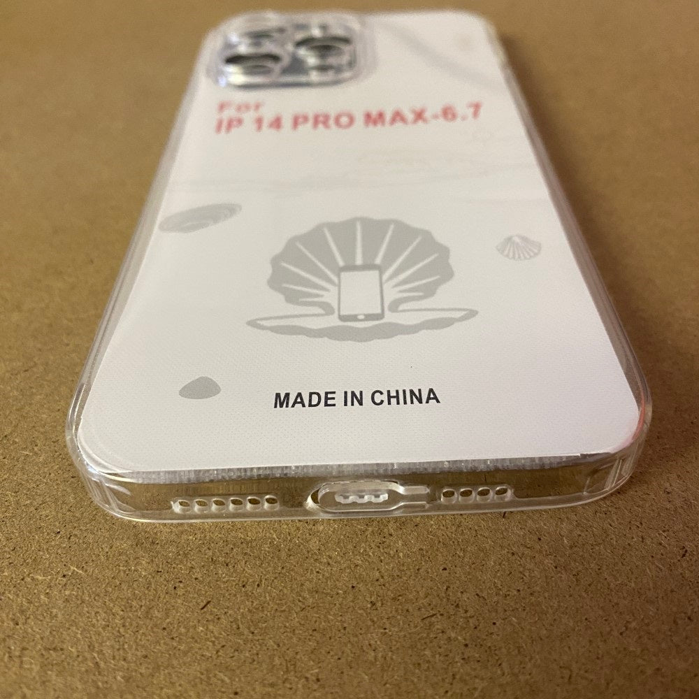 Soft TPU Clear Case with Dust Plug - For iPhone 14 Pro Max - mosaccessories