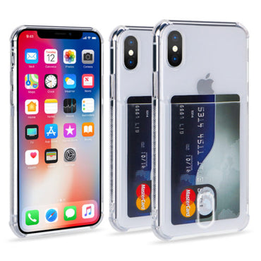 Soft TPU Clear Case With Card Slot - For iPhone X / Xs - mosaccessories